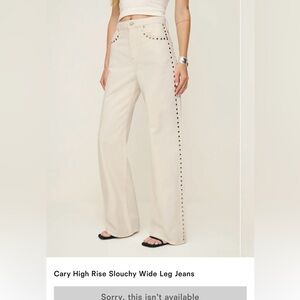 Reformation Cary High Rise Slouchy Wide Leg Jeans Natural - Size 30